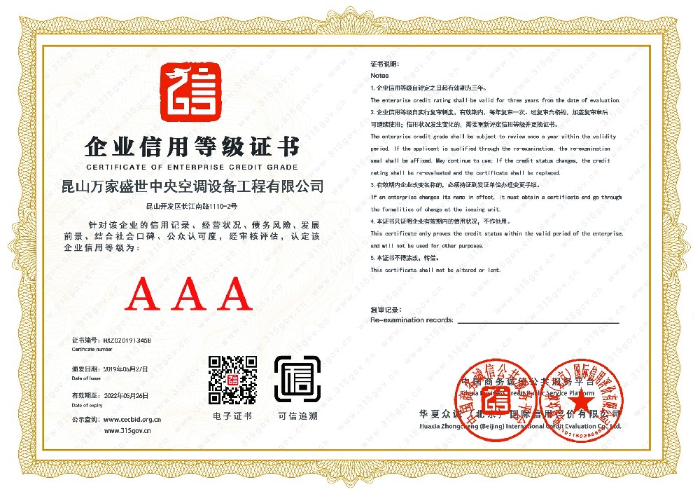 AAA企业信用等级资质、AAA资信等级证书